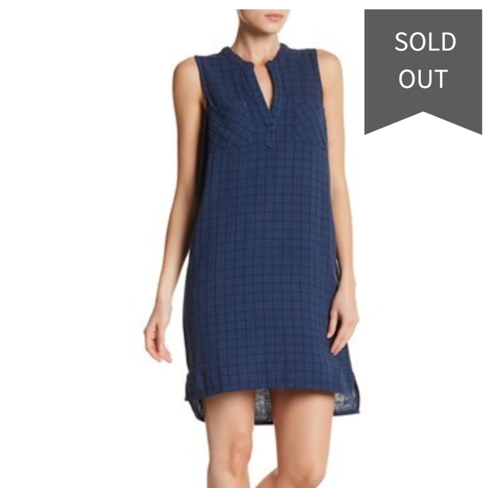 Sleeveless Shift Windowpane Print Dress S NWT